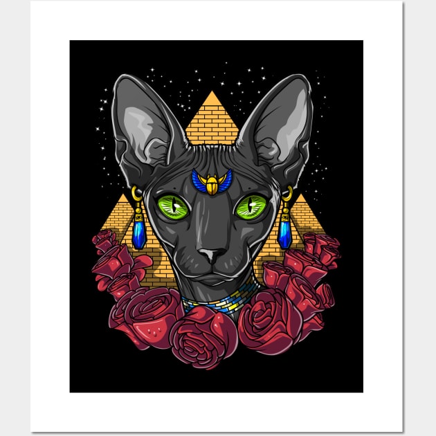 Egyptian Sphynx Cat Wall Art by underheaven